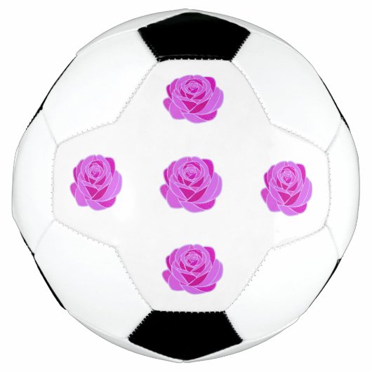 Elegant Pink Rose Stained Glass Soccer Ball - サッカーボール (正面)