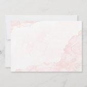 Elegant Pink Rose Watercolor Golden Floral Wedding 招待状 (裏面)