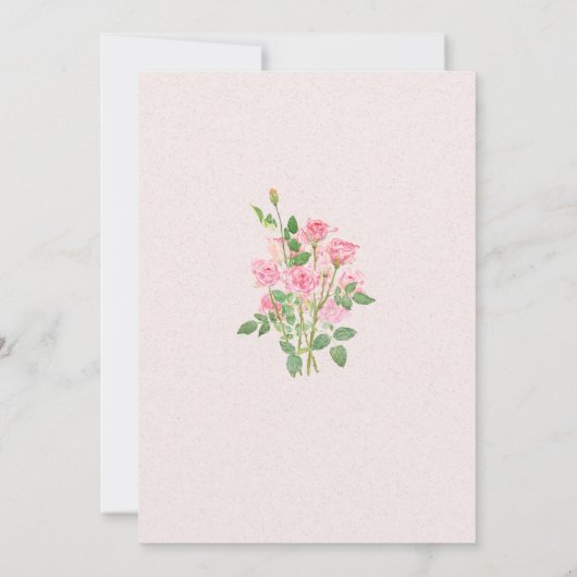 elegant pink rose wedding 招待状 (裏面)