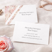 Elegant Pink Roses Business Card 名刺