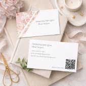Elegant Pink Roses Business Card 名刺