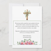 Elegant Pink Roses Eucalyptus Green Photo Funeral 招待状 (裏面)