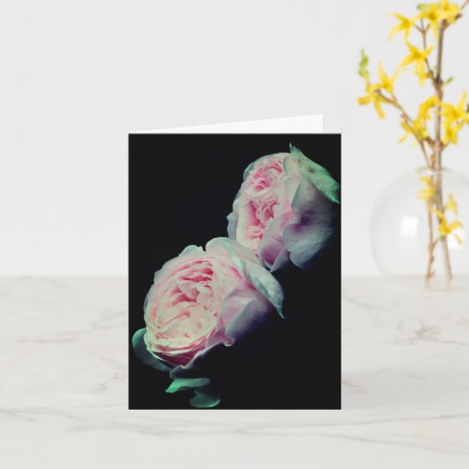 Elegant Pink Roses Flower Photography Note カード (黄色い花)