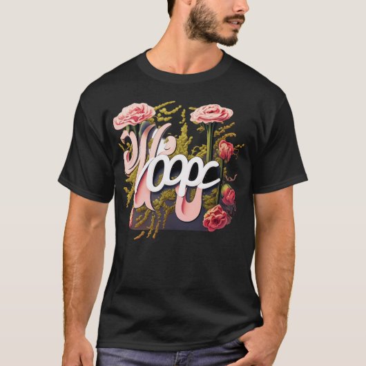 Elegant Pink Roses Hope Typography Tシャツ (正面)