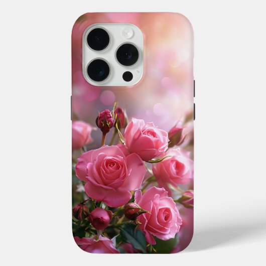 Elegant Pink Roses Phone Case Case-Mate iPhoneケース (裏面)