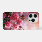 Elegant Pink Roses Phone Case iPhoneケース (裏面横)