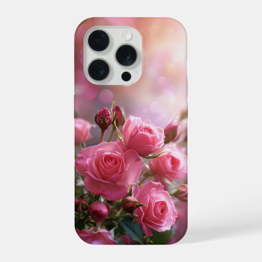Elegant Pink Roses Phone Case iPhoneケース (裏面)
