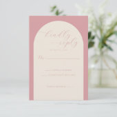 Elegant Pink RSVP Card (スタンド正面)