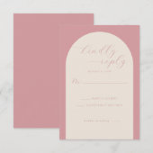 Elegant Pink RSVP Card (正面/裏面)