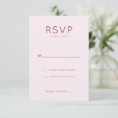 Elegant Pink RSVP Card (スタンド正面)