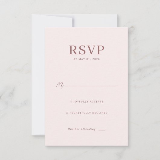 Elegant Pink RSVP Card (正面)