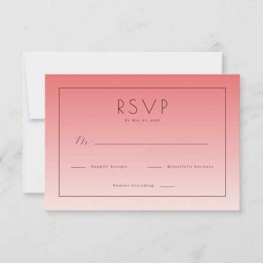 Elegant Pink RSVP Card (正面)