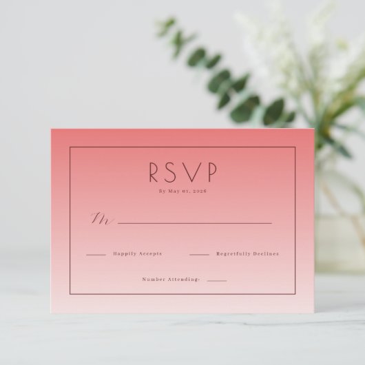 Elegant Pink RSVP Card (スタンド正面)
