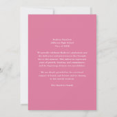 Elegant Pink Script Photo Graduation 案内状 (裏面)