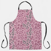 Elegant Pink Silver Glitter Leopard on Rose Gold エプロン (正面)