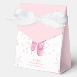 Elegant Pink Snowflake Ballerina Girl Baby Shower  フェイバーボックス