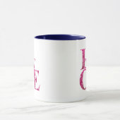 Elegant Pink Spring Hydrangea Floral LOVE マグカップ (中央)