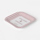 Elegant Pink Stripes ペーパープレート (傾斜あり)