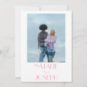 Elegant Pink Stylish Minimalist Wedding Photo  招待状 (裏面)