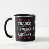 Elegant Pink Swirl Pattern Typography Two Tone Mug マグカップ (左)
