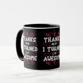 Elegant Pink Swirl Pattern Typography Two Tone Mug マグカップ (正面左)