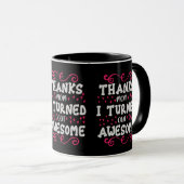Elegant Pink Swirl Pattern Typography Two Tone Mug マグカップ (正面右)