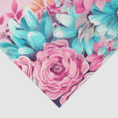 Elegant Pink & Teal Watercolor Floral Borders 薄葉紙 (詳細)