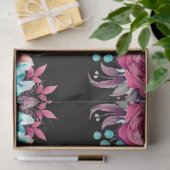 Elegant Pink & Teal Watercolor Floral Borders 薄葉紙 (ギフト)