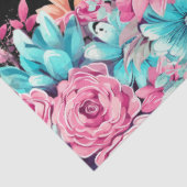 Elegant Pink & Teal Watercolor Floral Borders 薄葉紙 (詳細)