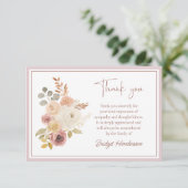 Elegant Pink Terracotta Floral Funeral サンキューカード (スタンド正面)