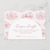 Elegant Pink Toile Diapper Raffle エンクロージャーカード (正面)