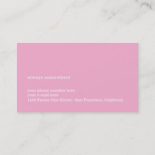 Elegant Pink Travel Agent 名刺 (裏面)