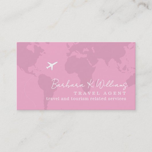 Elegant Pink Travel Agent 名刺 (正面)