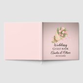 Élégant Pink Tulipes Bouquet Wedding ゲストブック (全面)