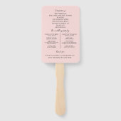 Elegant Pink Tulips Bouquet wedding program ハンドファン (裏面)