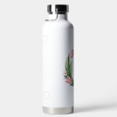 Elegant Pink Tulips Floral Wreath  ウォーターボトル (右面)