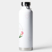 Elegant Pink Tulips Floral Wreath  ウォーターボトル (左面)