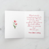 Elegant Pink Tulips & Paper Heart Mother's Day カード (内部)