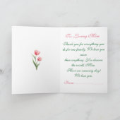 Elegant Pink Tulips & Paper Heart Mother's Day  カード (内部)