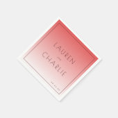 Elegant Pink Typographic Gradient スタンダードカクテルナプキン (角)