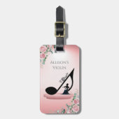 Elegant Pink Viola Violin Instrument Case Tag ラゲッジタグ (正面縦)