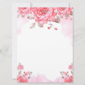 Elegant Pink Watercolor Bridal Shower Invitation (裏面)