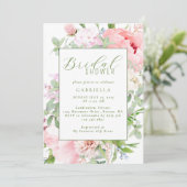 Elegant Pink Watercolor Floral Bridal Shower 招待状 (スタンド正面)