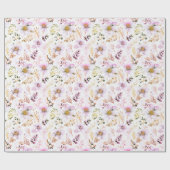 Elegant Pink Watercolor Florals ラッピングペーパー (フラット)