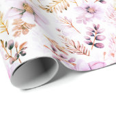 Elegant Pink Watercolor Florals ラッピングペーパー (ロールコーナー)