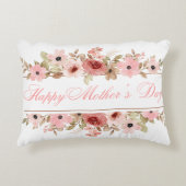 Elegant Pink Watercolor Flower Accent Pillow アクセントクッション (正面)