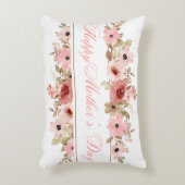 Elegant Pink Watercolor Flower Accent Pillow アクセントクッション (正面(垂直))