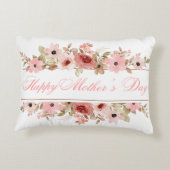 Elegant Pink Watercolor Flower Accent Pillow アクセントクッション (裏面)