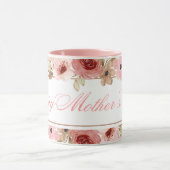 Elegant Pink Watercolor Flower Coffee Mug マグカップ (中央)