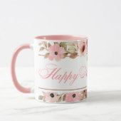 Elegant Pink Watercolor Flower Coffee Mug マグカップ (左)